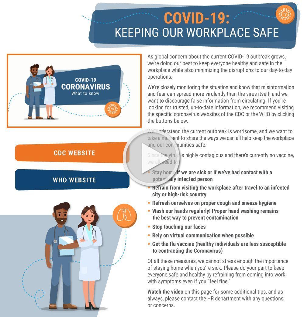 free COVID-19 video and digital postcard for employee communications